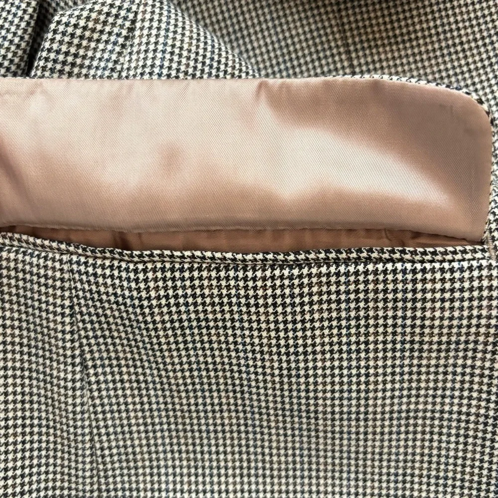 Lauren Ralph Lauren Blazer Jacket Men 46R Brown Houndstooth Wool Single Breasted
